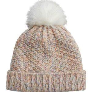 Pink Multicolor Knit Hat